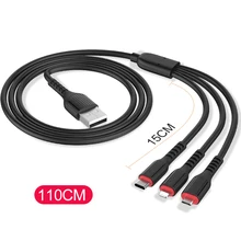 Jellico 3 в 1 USB кабель для iPhone samsung S9 Xiaomi мульти Быстрая зарядка зарядное устройство Micro USB кабель usb type C кабели для мобильных телефонов