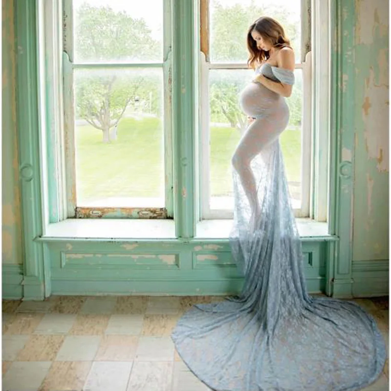Длинное Элегантное свадебное платье для беременных женщин фото костюм для съемок материнства фотография Реквизит H445