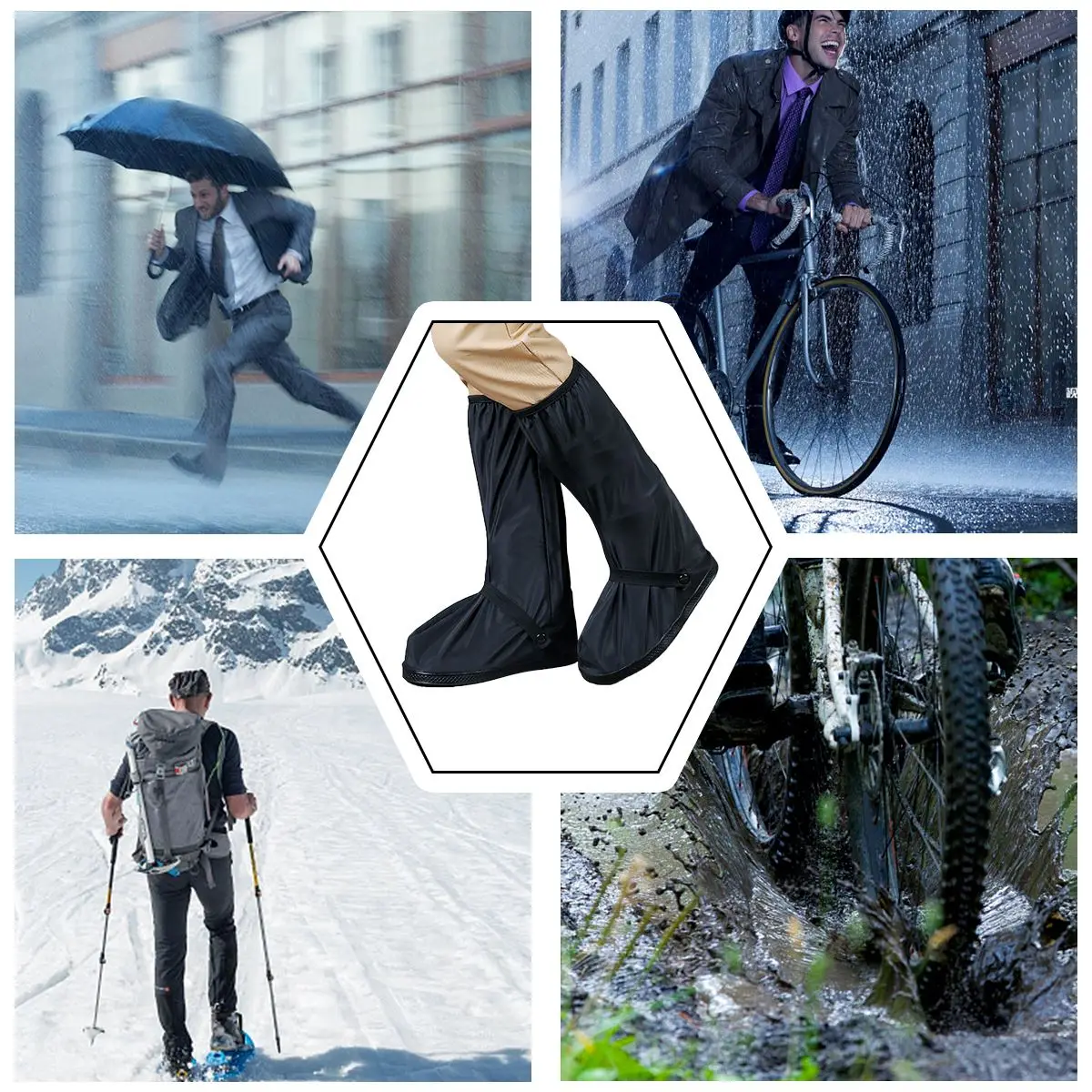 1 пара водонепроницаемых резиновых ботинок для езды на велосипеде, для дождливой и снежной погоды, Нескользящие Чехлы для ботинок, Botas Para Moto непроницаемые