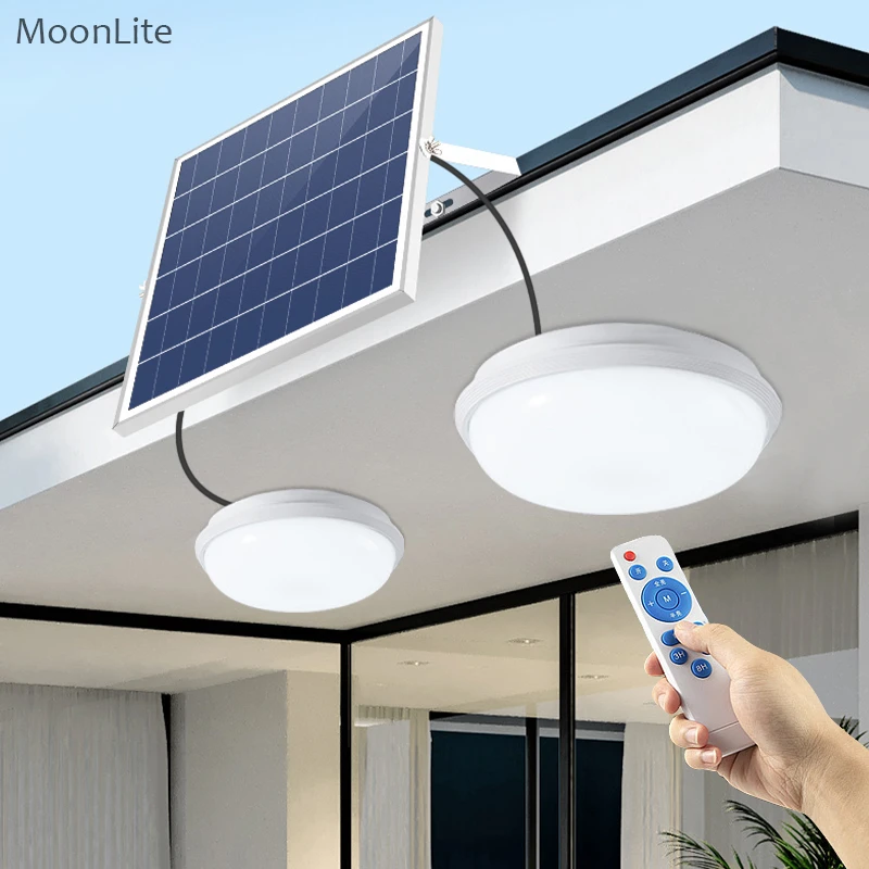 solar lamp outdoor Outdoor Solar Ceiling light with remote control Waterproof panel Solar-Power Lamp With Line Corridor light for Garden Decor solar fence lights