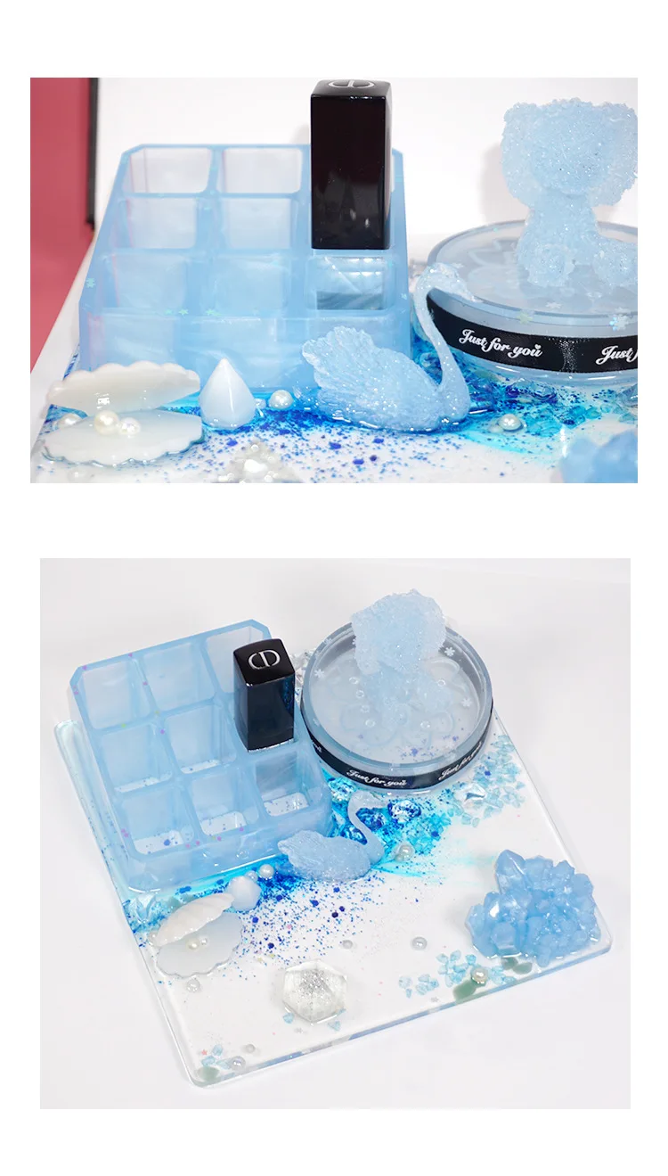 Lipstick Storage Box DIY Hand Made Crystal Trinket Silicone Mold for Resin Epoxy Resin Mold Pigment Bottle Storage UV Resin Mold