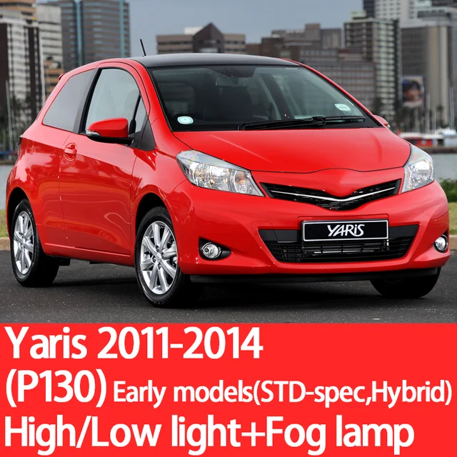 YNFOM LED headlights kit for Toyota Yaris,Echo P1-P15 1999-2020 Low beam,High beam,fog lamp,car accessories,car headlight bulbs 11-14 P130 STD HB