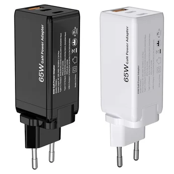 

GaN Material USB Charger PD 65W QC3.0 Fast Wall Travel Charger Adapter for Huawei iPhone Xiaomi Samsung EU Plug
