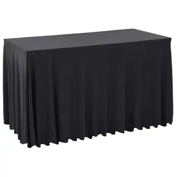 

2 pcs of tablecloths 183 x 76 x 74 cm Party Wedding Table Cloth for Home Christmas Decoration Mantel Home Decor Black