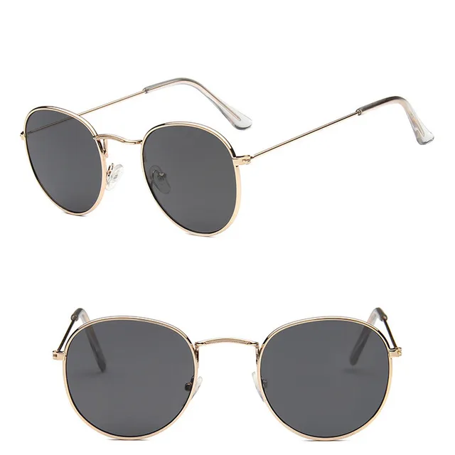 LeonLion 2021 Fashion Retro Sunglasses Men Round Vintage Glasses for Men/Women Luxury Sunglasses Men Small Lunette Soleil Homme GoldGray