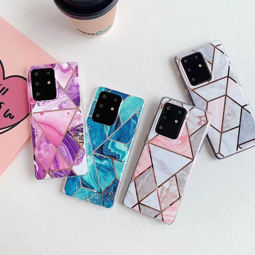 Чехол для телефона с мраморным узором Samsung Galaxy S20 Ultra S10 S8 S9 Plus Мягкий чехол вышитым