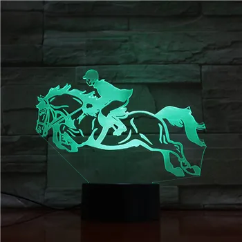 

3D Lamp The horse racing horseback riding best present for family touch sensor led night light lamp for festival decoration