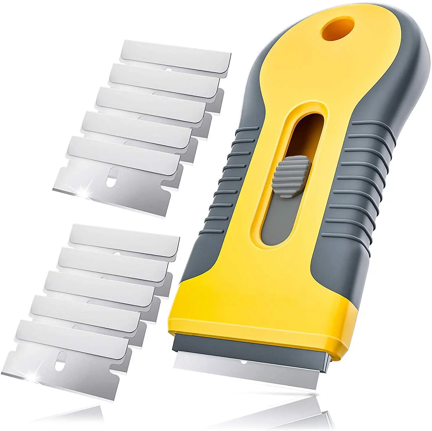Ceramic Glass Car Window Sticker Clean Razor Scraper +10pcs Razor Blade Tint Vinyl Wrap Glue Squeegee Remover Cleaner afbeelding