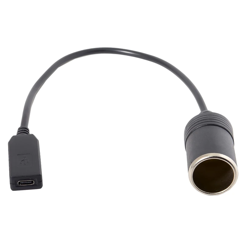 

Usb-C Usb 3.1 Type C To Cigarette Lighter Plug Receptacle Charger Cable 20V 100W Auto Interior Accessories