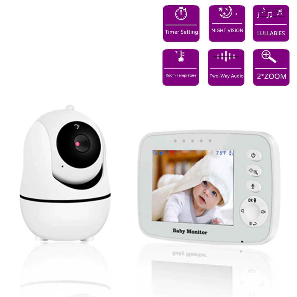 Wireless Baby Monitor,3.2 inch LCD Screen Display Infant Night Vision