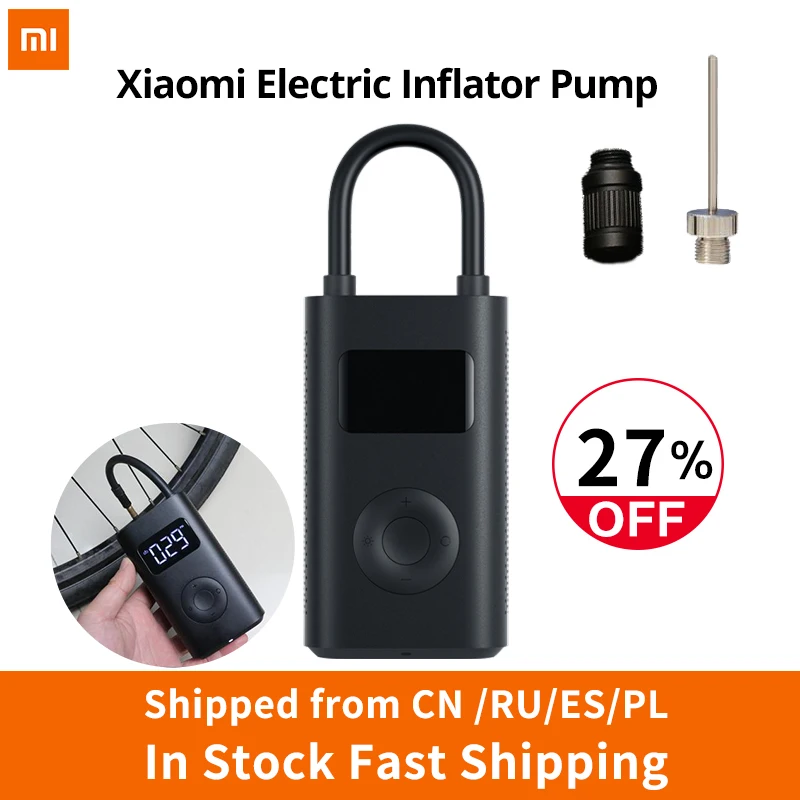 Xiaomi Electric Inflator Pump Smart Digital Tire Pressure Detection For Scooter Bike Motorcycle Scooter M365 Pro Car Football