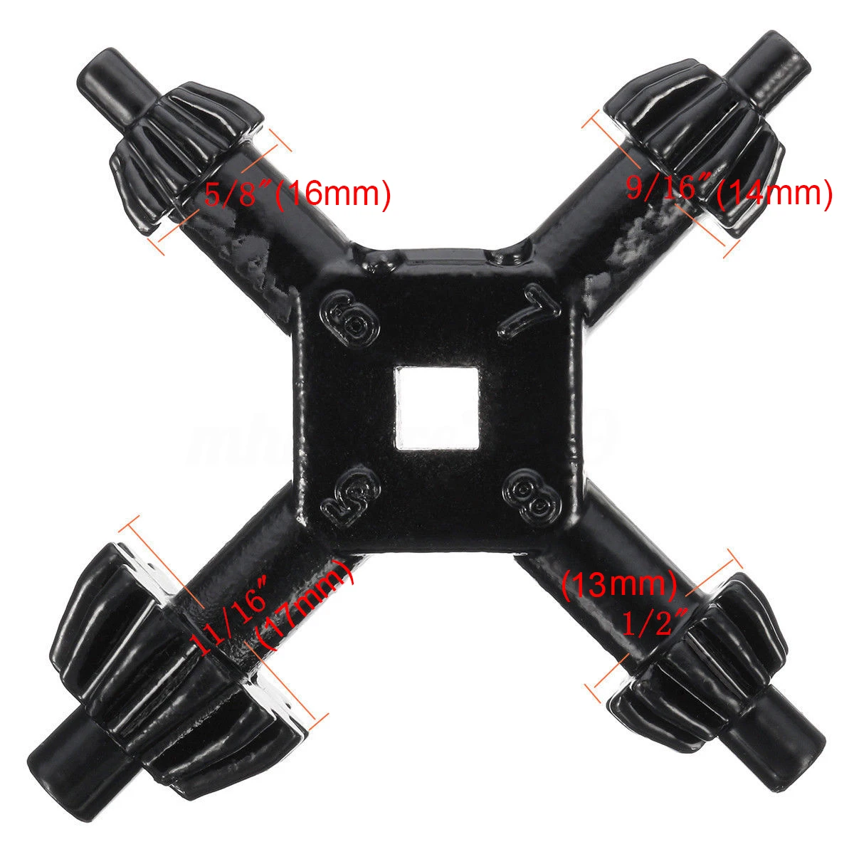Hot Sale Multi-functional 4 Way Drill Press Chuck Key Wrench Tool Carbon Steel Combination 1/2" 9/16" 5/8" 11/16" Hand Drill Key