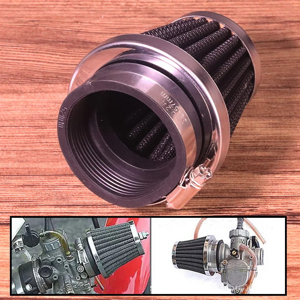 1Pc New Stainless Steel  Mushroom Head Filter Motorcycle Chopper ATV Scooter Cone Air Cleaner Intake Filter 38 48 52mm (3)