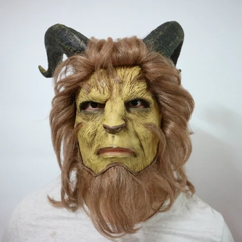 

Film Beauty and the Beast Prince Mask Helmet Full Face Muffle Cosplay Wig Simulation High Quality Breathable Mask