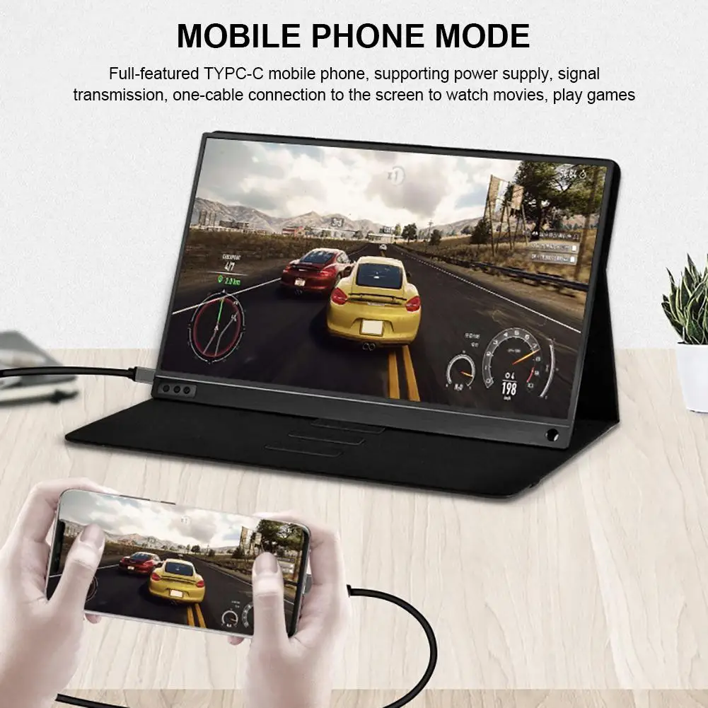 Тонкий портативный ЖК монитор Hd 15 6 Usb Type C Hdmi для ноутбука телефона xbox коммутатора