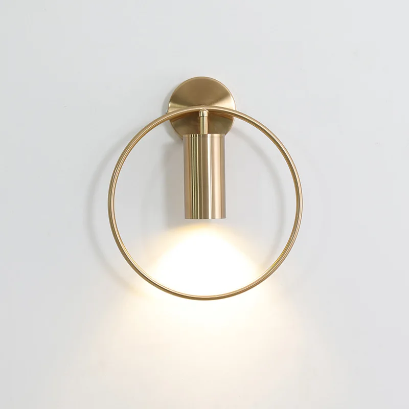 LukLoy Скандинавская простая круглая настенная лампа для гостиной светодиодный современный настенный светильник для помещений светодиодный настенный светильник для столовой светильники