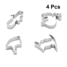 4 шт., градационные формочки для печенья, сделай сам, кухонный резак для печенья из нержавеющей стали, инструмент для выпечки, форма для печенья, украшения, формы для торта, помадки