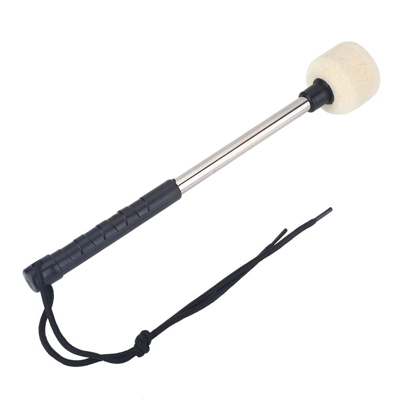 Pack Of 1 Bass Drum Mallet Felt Head Percussion Mallets Timpani Sticks with Stainless Steel Handle