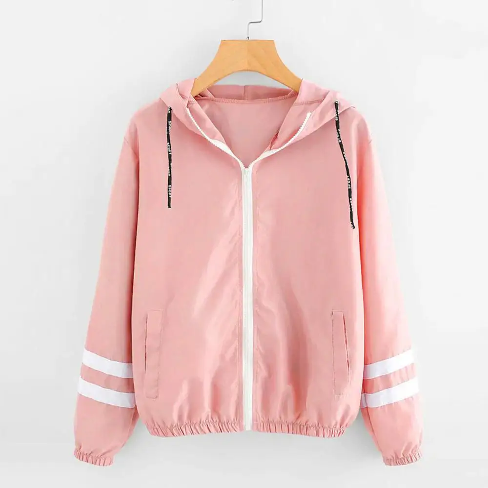 

Outdoor Riding Jacket Coat Women Long Sleeve Patchwork Thin Skinsuits Hooded Zipper Pockets Sport Coat Autumn Female Streetswear