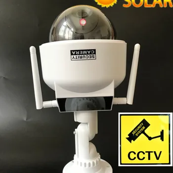 더미 카메라, 태양광 인조 와이파이 비디오 감시 cctv 보안 카메라 w/레드 라이트 infared 야외 스피드 돔 캠