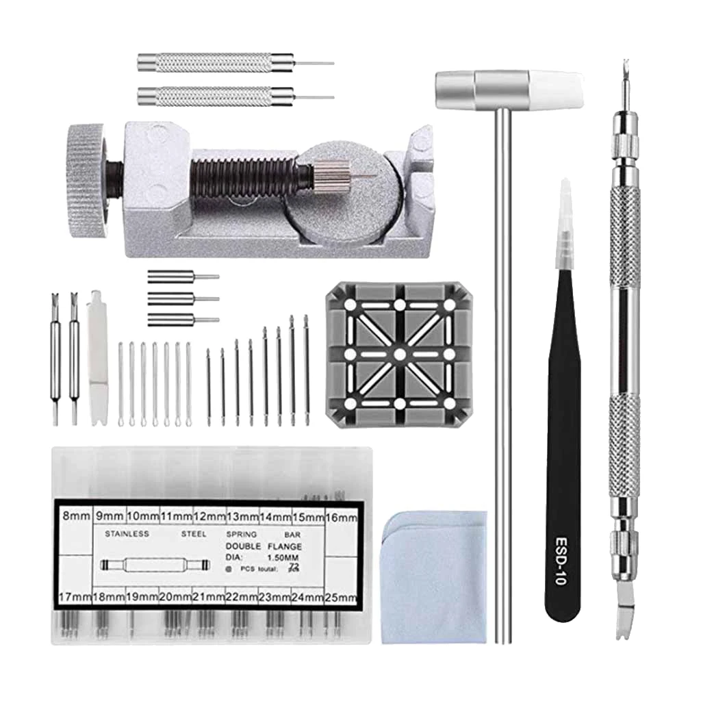 

1 Set Watchmakers Stainless Steel Watch Bracelet Link Remover Spring Bar Tools Kit Key Fob Maintenance Tool Professional
