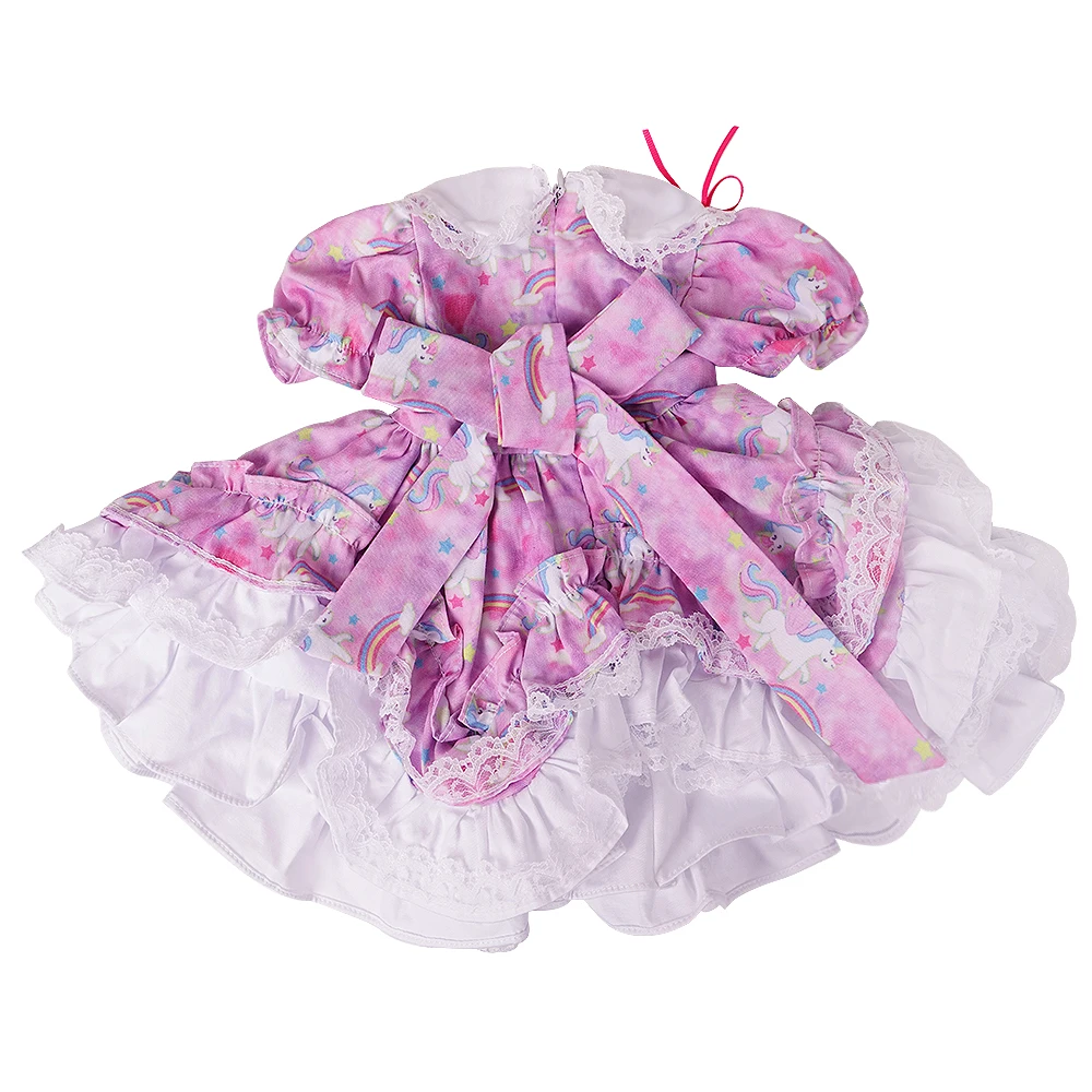 Reborn Baby Doll аксессуары наряды комплект одежды для новорожденных девочек 55-60 см - Цвет: Purple Dress 60CM