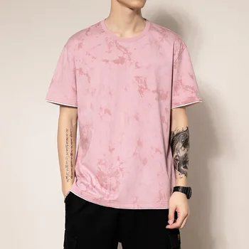 

T Shirt Men's 2020 Simple Round Neck Quick-drying Breathable T Shirt Men's Summer T Shirt Tie-Dye Cotton Casual Streetwear
