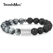 Натуральный Лава яшма браслет из бисера эфирное масло диффузор браслеты стрейч энергия чакры мужские женские ювелирные изделия подарок TBB014