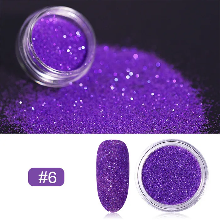 1 коробка/2 коробок неоновая Люминесцентная пудра для ногтей блестящее напыление светящийся пигмент Флуоресцентный порошок Блестки для ногтей светится в темноте - Цвет: Фиолетовый