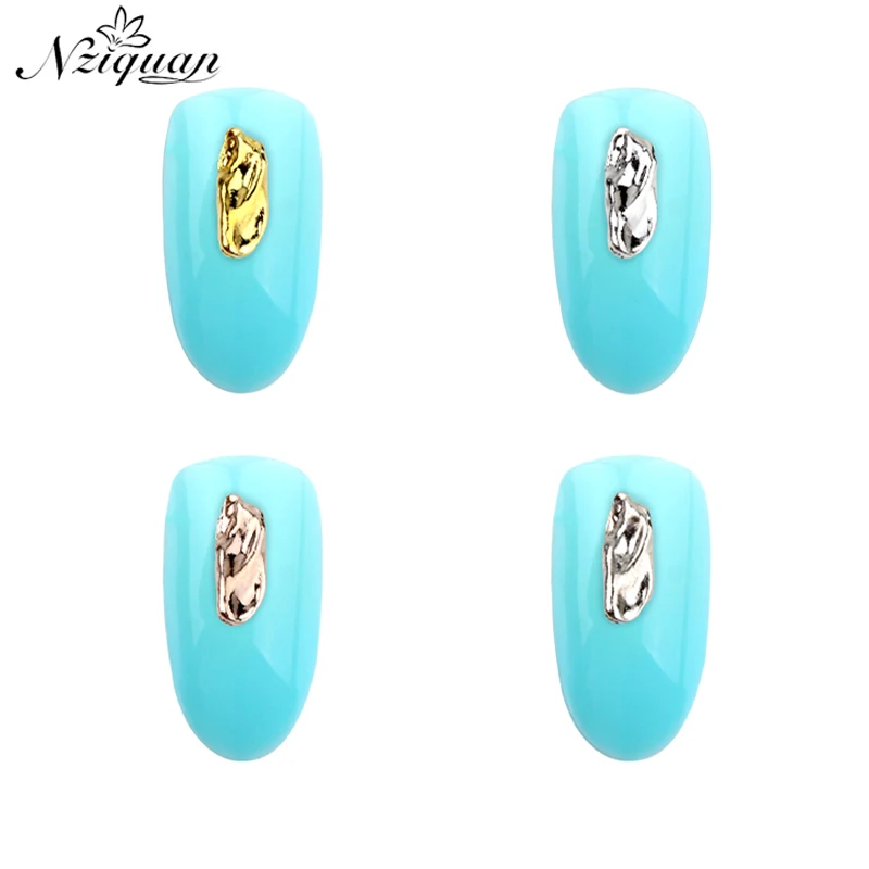 

50PCS11*5mm Irregular Shape Nail Decoration Sticker Four Color Metal Nail Art Simple DIY Nail Decoration Accessories