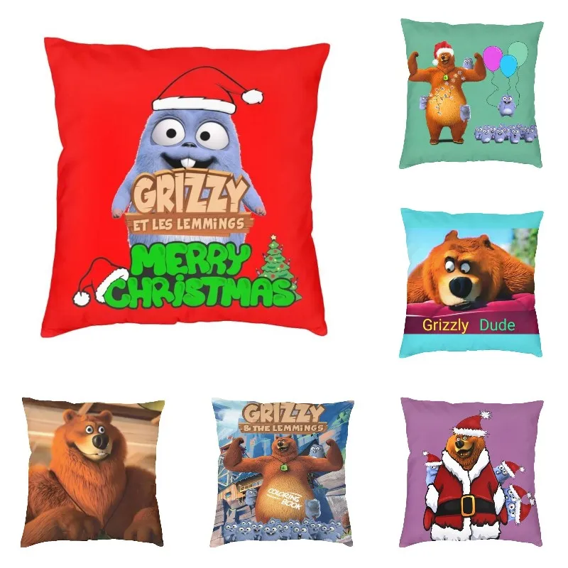 Natale Con Grizzy E I Lemmings Fodere Per Cuscini Cartoon Kids Tv Soft Luxury Pillows Decoration Salon