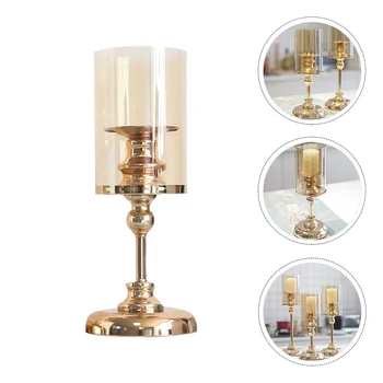 

1pc Retro Candlestick Iron Golden Candle Holder Household Decor Candlestick