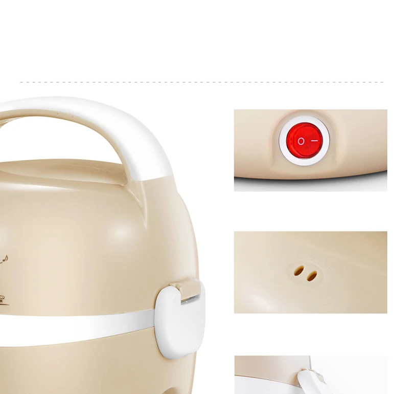 Electric lunch box double stainless steel liner heating lunch box hot rice plug in electric heating lunch box steaming rice23