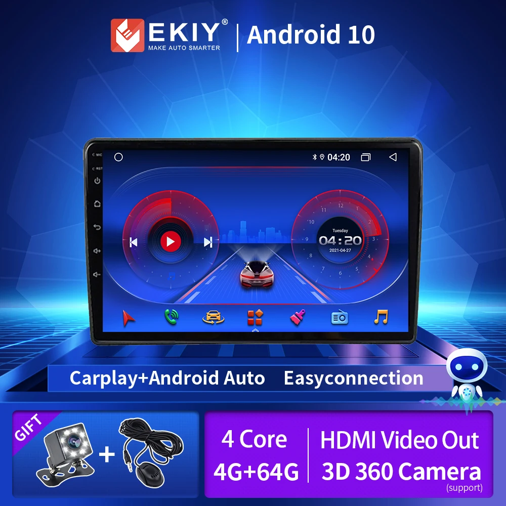 Универсальный Автомобильный мультимедийный плеер Магнитола на Android 10 с 9