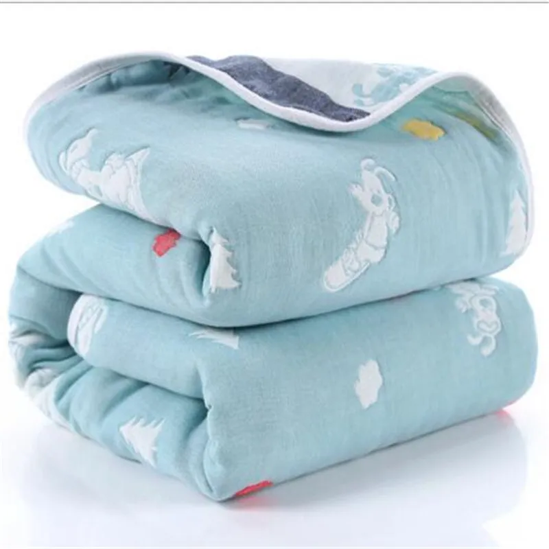 90*100 см, хлопок, Марлевое детское одеяло, 6 слоев, лето-осень, детское спальное одеяло, детское спальное одеяло для детского сада - Цвет: as photo