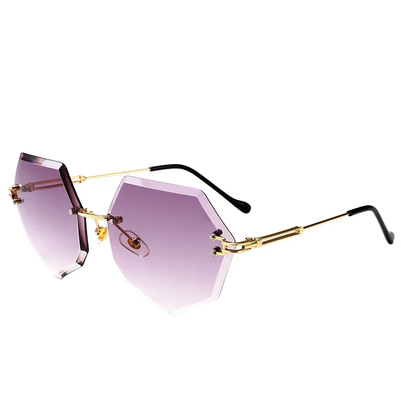Многоугольные безрамные обрезные Солнцезащитные очки женские градиентные океанские градиентные солнечные очки устойчивые к ультрафиолетовому излучению женские