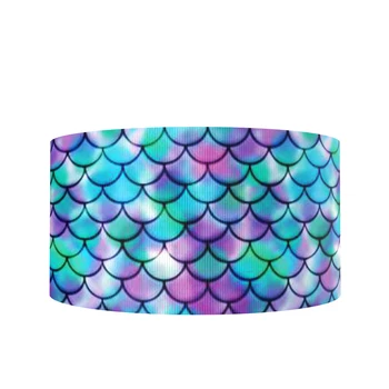

David accessories 50yards/roll Fish Scale Multi-size Grosgrain Ribbon DIY Bow Sewing Material Ribbons Home Decoration,50Yc8072