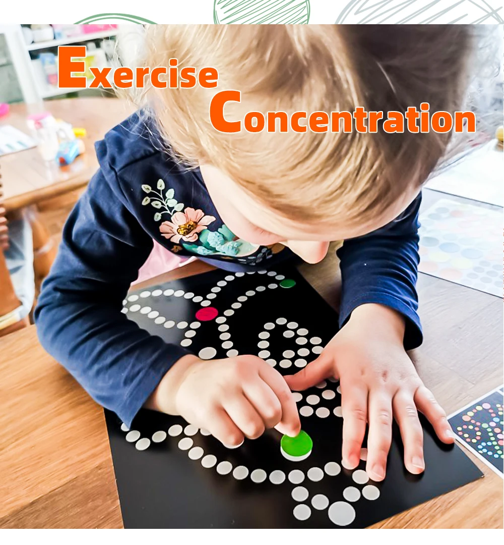 Children DIY Cartoon Dot Puzzle Colorful Cute Animal  Learning Early Education Toys Primary Mosaic Sticker Games for Kids Gifts