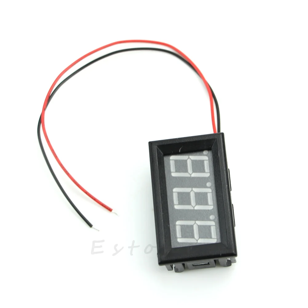 Мини DC 5 V-120 V вольтметр светодиодный Панель 3-цифровой Дисплей Напряжение метр 2-провод