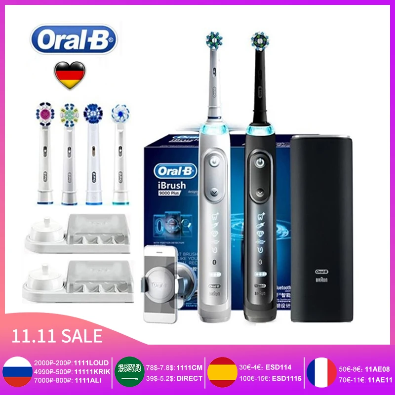 Oral B iBrush 9000 Sonic Electric Toothbrush Smart Bluetooth App Oral Deep Clean Management 9000Plus Tooth Brush for Adult