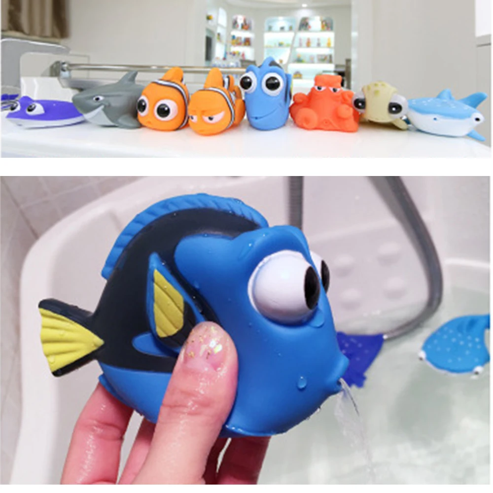 Baby Bath Toys Finding Nemo Dory Float Spray Water Squeeze Toys Soft Rubber Bathroom Play Animals children Bath Clownfish Toy 3