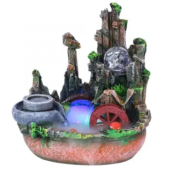 

Landscape Fountain Simulation Rockery Desktop Fountain Landscape Decoration Home Ornament with Atomizer Home Decoration