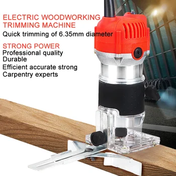 

New 800W 220V Wood Trim Router 6.35mm Collect Diameter Electric Hand Trimmer Woodworking Laminate Palm Router Joiner Tool