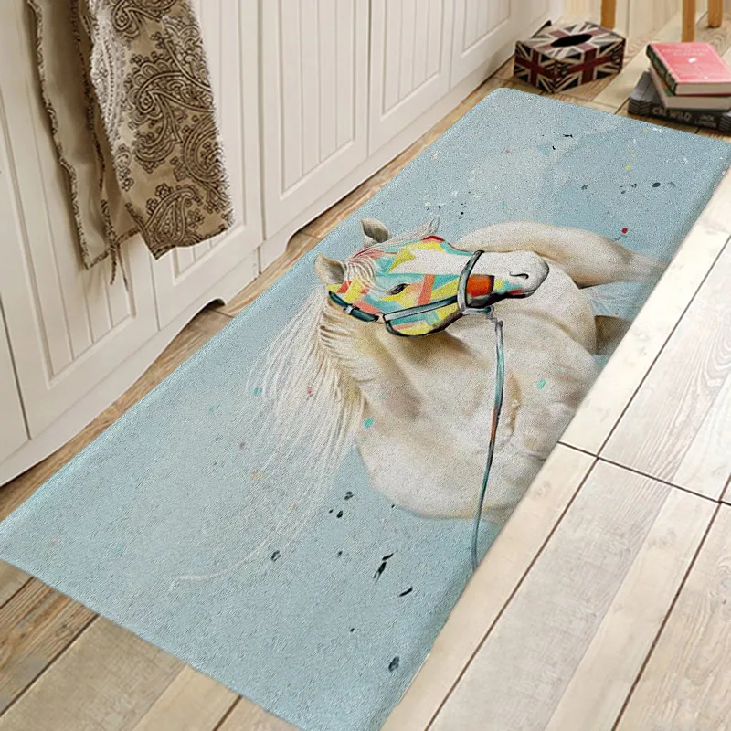 Mountian Sun Rug Hallway Carpets Creative Horse Doormat for Bedroom Living Room Carpet Kitchen Bathroom Anti-Slip Floor Mats