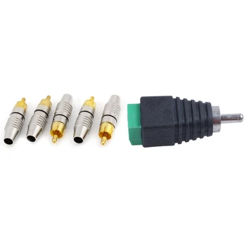 

7 Pcs CCTV UTP o AV RCA Male, Video Balun Terminal Screw & 5 Pcs Speaker Miniphone RCA Male Plug o Adapter