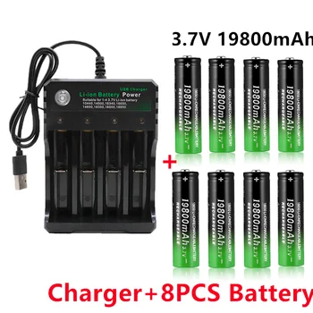 

18650 battery 3.7V 19800mAh rechargeable liion battery for Led flashlight battery 18650 battery Wholesale + 1pcs charge