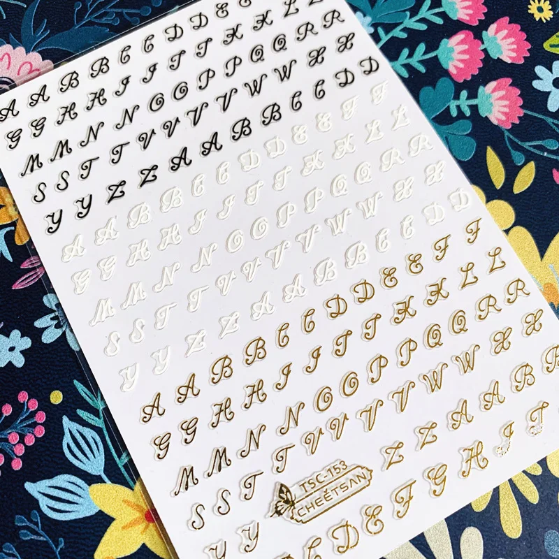 

TSC Series LETTER TSC-153 English alphabet 3D Nail Art Sticker Decal Template DIY Tool Decoration