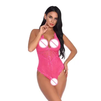 

Sexy Lace Bodysuit Fashion Women Deep V-Neck Solid Backless Seamless Teddy Underwear Traje Cuero Mujer 2019 New Hot Sale 1