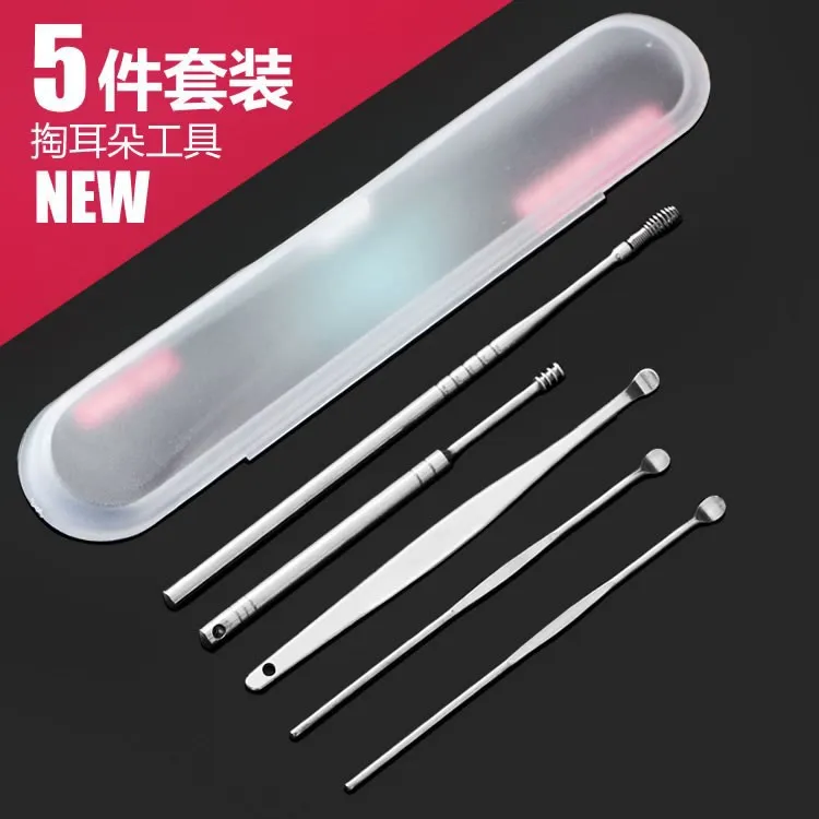 

Dig Ears Earpick Ear Cleaning Tool Household Industry 8-Piece Set Clip Goose Feather Rod Spiral Pierced Ears Shining Tweezers