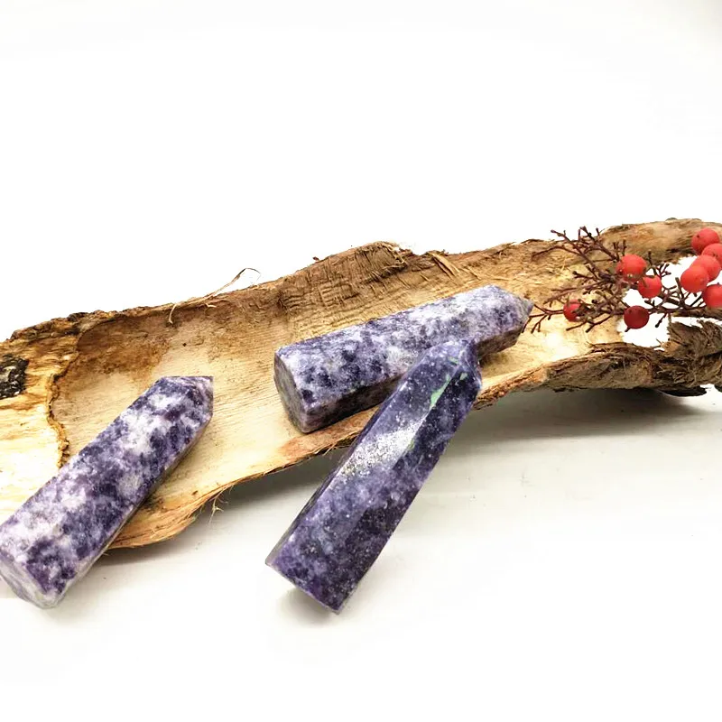 1 шт. натуральные хрустальные очки лепидолит камень точки палочки для украшения